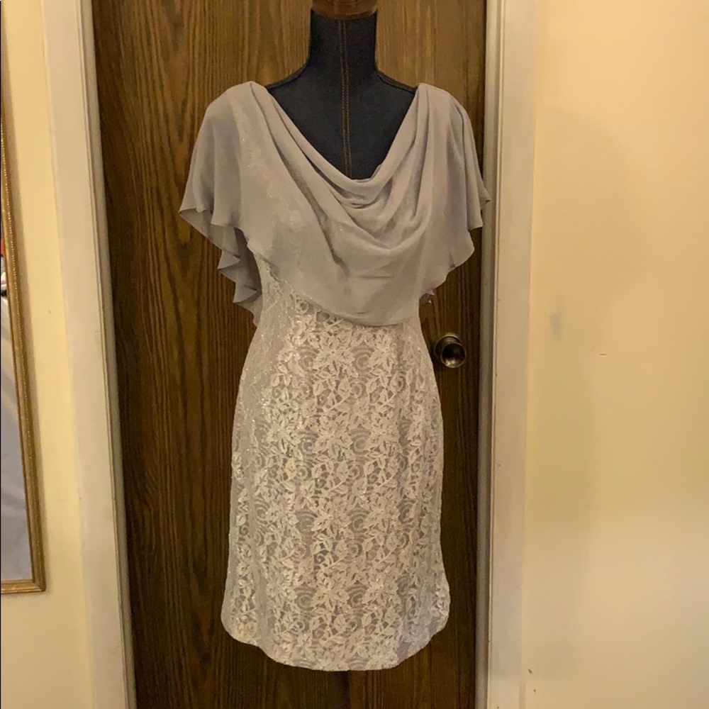 Gray Lacey&shimmer dress for special occasion wear